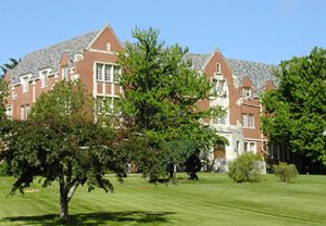 Family Studies building, front lawn